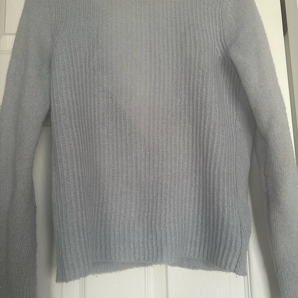 Women’s XS Wool like material textured powder blue cardigan